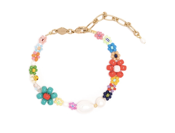 Anne Li Mexi Flower Pearl detail bracelet