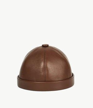 Brown Leather Watch Cap – RUSLAN BAGINSKIY