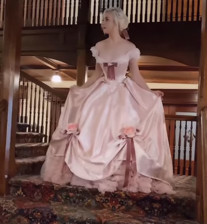 pink Victorian gown