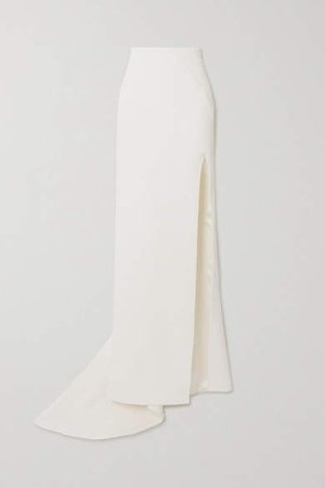 Affecting Stretch-cady Maxi Skirt - White