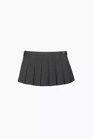 Sandy Liang Gray Pleated Mini Skirt