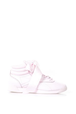 Reebok Pink Leather Sneakers With Ribbon
