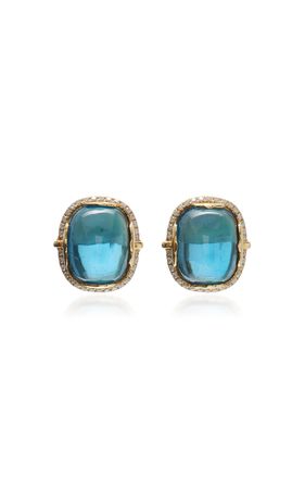 18k Gold, Topaz And Diamond Earrings By Goshwara | Moda Operandi