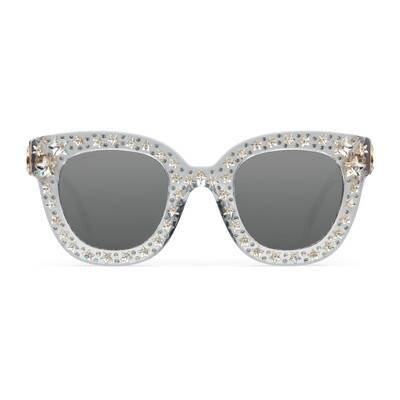 clear acetate Cat eye acetate sunglasses with stars | GUCCI® US