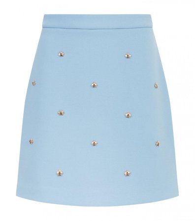 Maje Bee Embellished Skirt Blue