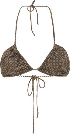 Chain Print Triangle Bikini Top