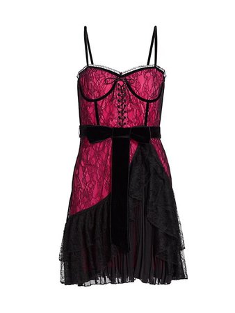 Shop Alice + Olivia Chantil Lace Mini Dress | Saks Fifth Avenue