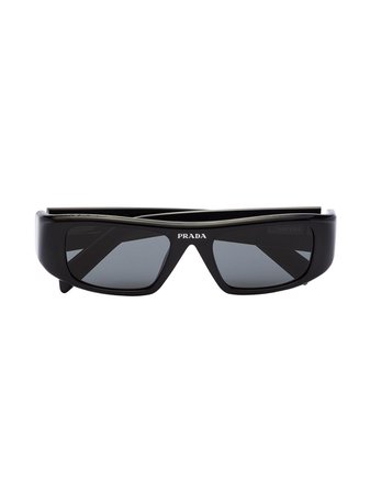 Prada Eyewear logo-embellished rectangle-frame Sunglasses - Farfetch