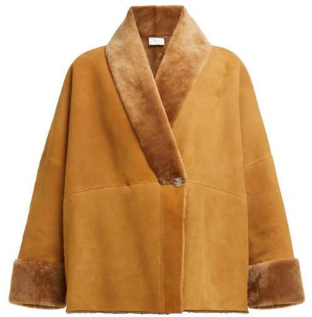 Pernia Shearling Kimono Jacket - Womens - Camel