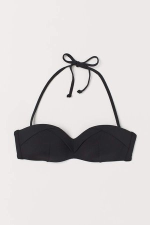 Padded Bandeau Bikini Top - Black