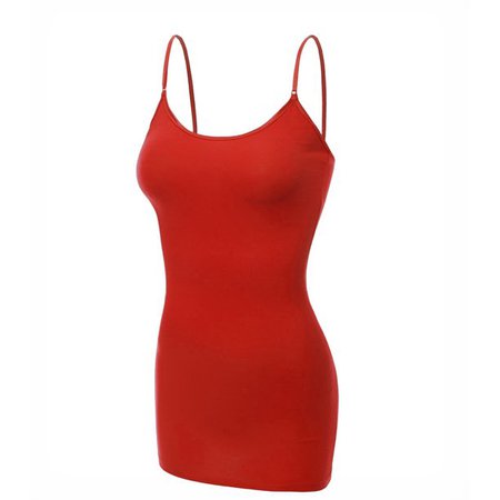 Essential Basic - Essential Basic Women's Basic Casual Long Camisole Cami Top Regular Sizes - Red, M - Walmart.com - Walmart.com