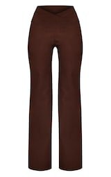 Chocolate Woven Straight Leg Trouser | PLT