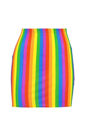 Rainbow Bodycon Mini Skirt | Boohoo