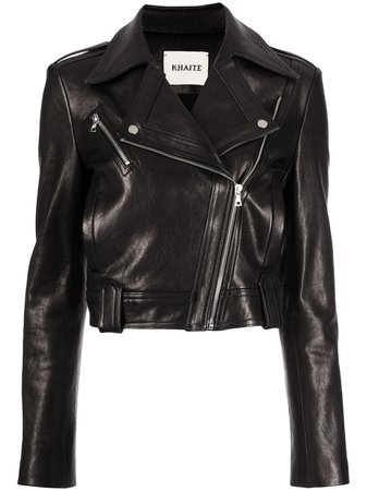 Shop KHAITE Antonia leather biker jacket with Express Delivery - FARFETCH