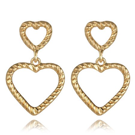 "Miranda" Gold Heart Drop Earrings – Socialitte