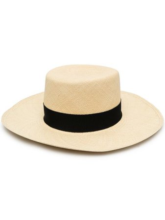 Shop Balmain raffia boater hat with Express Delivery - Farfetch