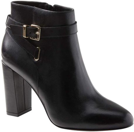 Buckle High-Heel Ankle Boot