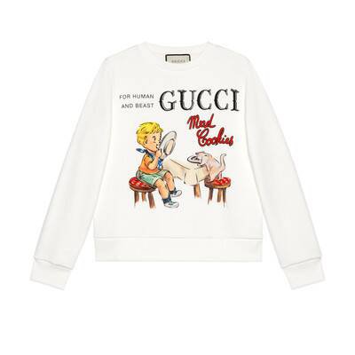 White Gucci 'Mad Cookies' print sweatshirt | GUCCI® US