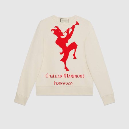Sweatshirt with Chateau Marmont print - Gucci Sweatshirts 475532XJALE9392