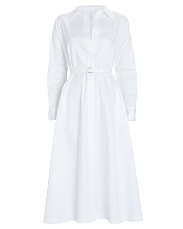 Norma Kamali Belted Midi Cotton Shirt Dress | INTERMIX®