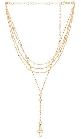 Ettika Layered Cross Necklace in Gold | REVOLVE