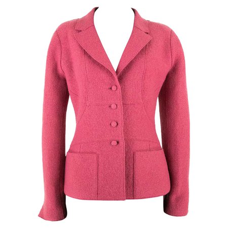 2000s Chanel Punch Pink Jacket For Sale at 1stDibs