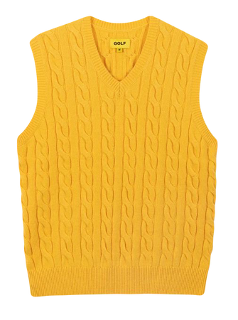 yellow sweater vest