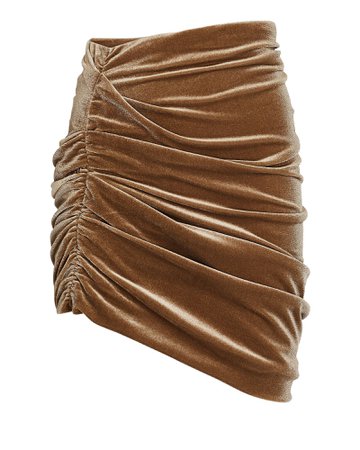 ALIX NYC Cyrus Ruched Velvet Mini Skirt | INTERMIX®