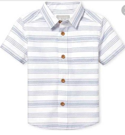 toddler blue white button up
