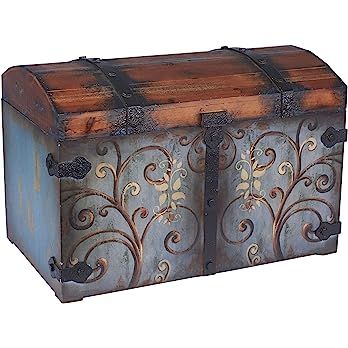 Amazon.com: vidaXL Treasure Chest Brown Vintage Wooden Storage Travel Suitcases Steamer : Home & Kitchen