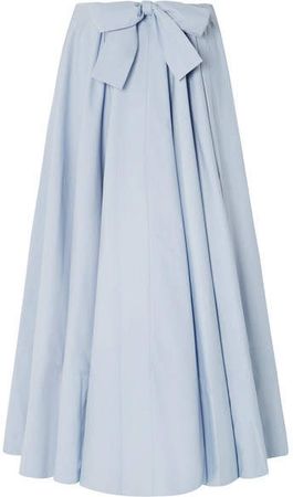 Cotton-poplin Maxi Skirt - Light blue