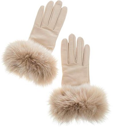 Bellis Cashmere-Lined Lambskin Leather Gloves With Fox Fur Trim