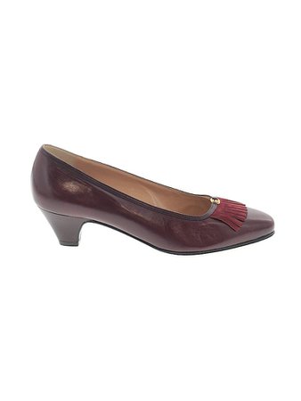 Gucci 100% Leather Solid Maroon Burgundy Heels Size 36 (IT) - 78% off | thredUP