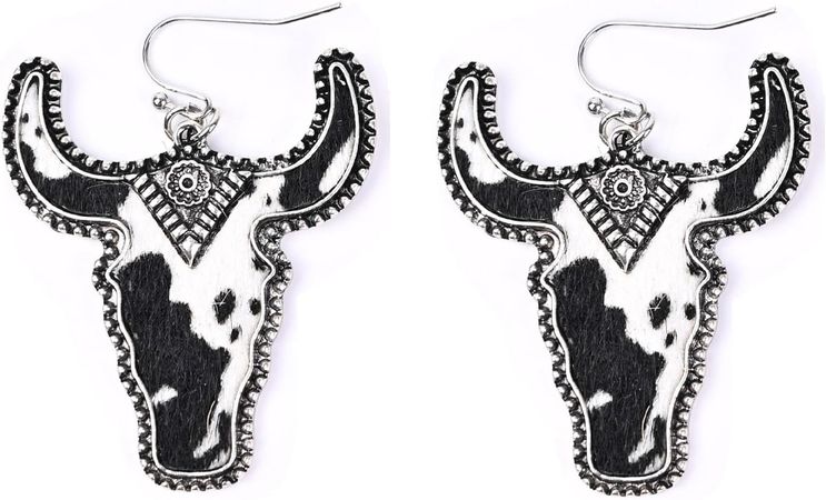 Amazon.com: Western Cowgirl Cowboy Earrings Cute Hat Texas Boots Cactus Cow Head Teardrop Wooden Dangle Earrings for Women Girls Vintage Handmade Boho Animal Cow Print Leather Drop Earrings Jewelry Gift-Style 4: Clothing, Shoes & Jewelry