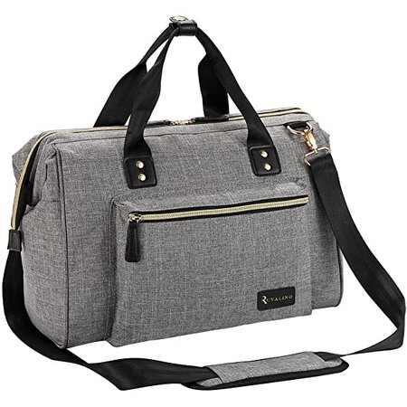 Amazon.com : Diaper Bag, RUVALINO Large Diaper Tote Stylish for Mom and Dad Convertible Travel Baby Bag for Boys and Girls with Changing Pad, Insulated Pockets (Grey) : Baby