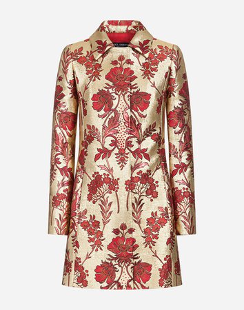 Women's Coats and Outerwear | Dolce&Gabbana - LUREX JACQUARD COAT