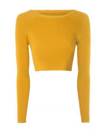 Yellow knit crop top
