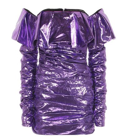 ATTICO metallic purple mini dress