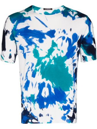 Canessa Fiona Tie-Dye Cashmere T-Shirt BMKG004FZX003T25 Blue | Farfetch