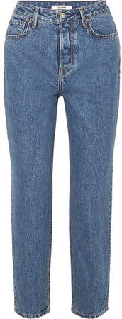 Devon Organic High-rise Straight-leg Jeans - Mid denim