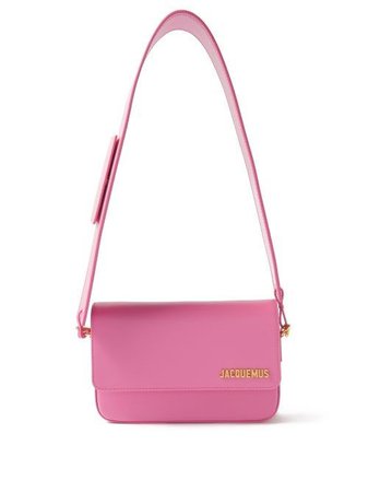 jacquemus - pink leather shoulder bag