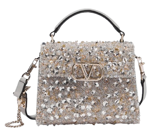 VALENTINO GARAVANI VSling Mini sequined leather tote bag