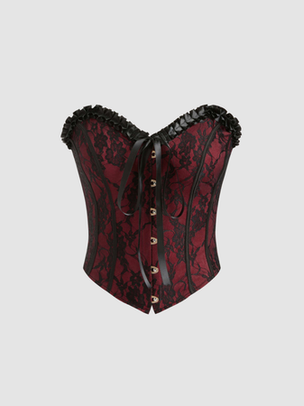 red and black lace corset