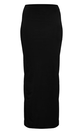Black Slinky Cut Out Split Side Maxi Skirt | PrettyLittleThing USA