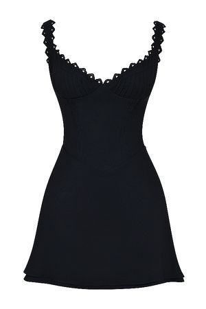 Clothing : Mini Dresses : 'Tilly' Black Pin Tuck Mini Dress