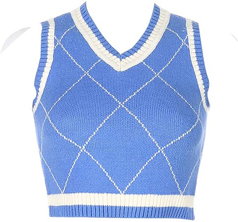 Amazon.com: Women Sexy Knitted Sweater Vest Sleeveless V-Neck Slim Fit Tank Crop Tops Waistcoat Spring Fall Winter Clothes: Clothing