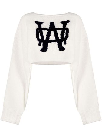 We11done hand-embroidered Cropped Jumper - Farfetch