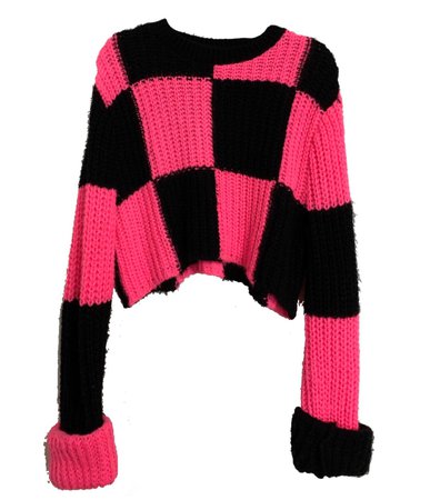 pink black sweater