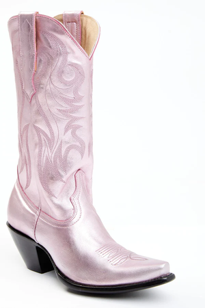 rose gold metallic cowgirl boots