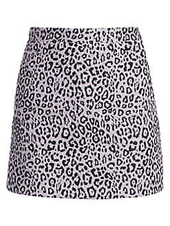 Andamane Bertha Leopard-Print Tweed Mini Skirt
